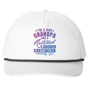 Dad Grandpa And A Retired Laborer Funny Xmas/Fathers Day Gift Snapback Five-Panel Rope Hat