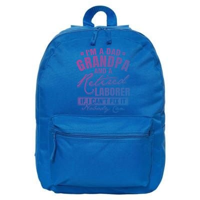 Dad Grandpa And A Retired Laborer Funny Xmas/Fathers Day Gift 16 in Basic Backpack