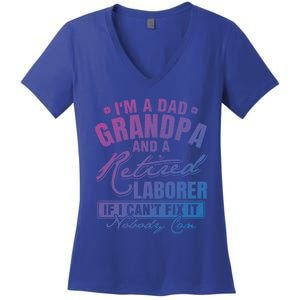 Dad Grandpa And A Retired Laborer Funny Xmas/Fathers Day Gift Women's V-Neck T-Shirt