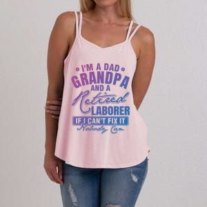 Dad Grandpa And A Retired Laborer Funny Xmas/Fathers Day Gift Women's Strappy Tank