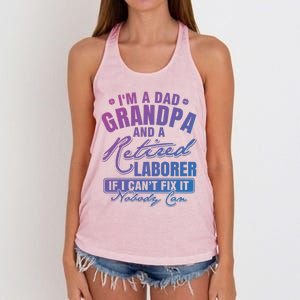 Dad Grandpa And A Retired Laborer Funny Xmas/Fathers Day Gift Women's Knotted Racerback Tank