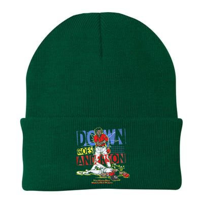 DOWN GOES ANDERSON FUNNY BASEBALL Trending Design Knit Cap Winter Beanie