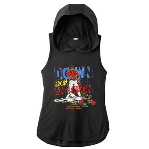 DOWN GOES ANDERSON FUNNY BASEBALL Trending Design Ladies PosiCharge Tri-Blend Wicking Draft Hoodie Tank