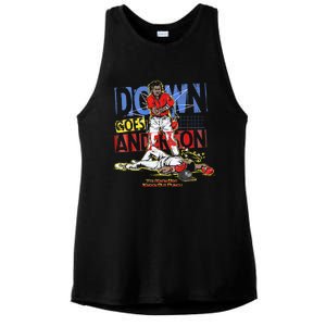 DOWN GOES ANDERSON FUNNY BASEBALL Trending Design Ladies PosiCharge Tri-Blend Wicking Tank