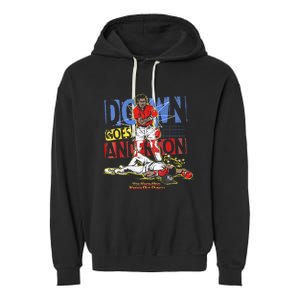 DOWN GOES ANDERSON FUNNY BASEBALL Trending Design Garment-Dyed Fleece Hoodie