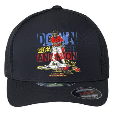 DOWN GOES ANDERSON FUNNY BASEBALL Trending Design Flexfit Unipanel Trucker Cap