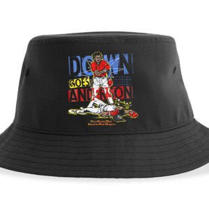 DOWN GOES ANDERSON FUNNY BASEBALL Trending Design Sustainable Bucket Hat