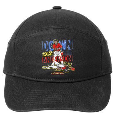 DOWN GOES ANDERSON FUNNY BASEBALL Trending Design 7-Panel Snapback Hat