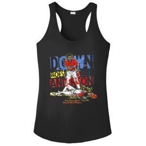 DOWN GOES ANDERSON FUNNY BASEBALL Trending Design Ladies PosiCharge Competitor Racerback Tank