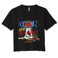 DOWN GOES ANDERSON FUNNY BASEBALL Trending Design Women's Crop Top Tee