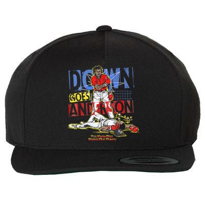 DOWN GOES ANDERSON FUNNY BASEBALL Trending Design Wool Snapback Cap