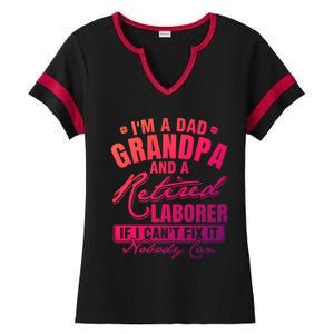 Dad Grandpa And A Retired Laborer Funny Xmas/Fathers Day Gift Ladies Halftime Notch Neck Tee