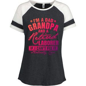 Dad Grandpa And A Retired Laborer Funny Xmas/Fathers Day Gift Enza Ladies Jersey Colorblock Tee