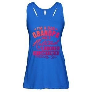 Dad Grandpa And A Retired Laborer Funny Xmas/Fathers Day Gift Ladies Essential Flowy Tank