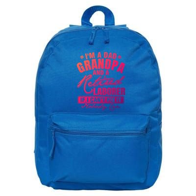 Dad Grandpa And A Retired Laborer Funny Xmas/Fathers Day Gift 16 in Basic Backpack