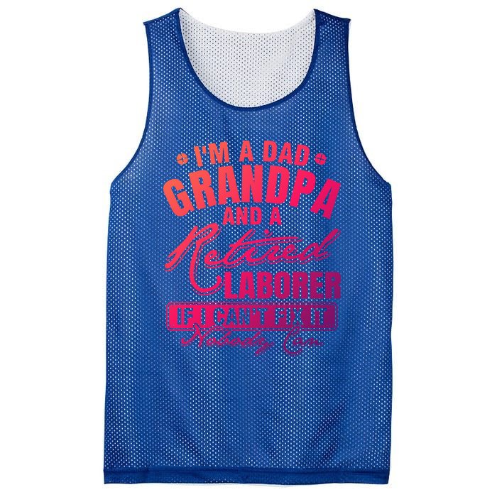 Dad Grandpa And A Retired Laborer Funny Xmas/Fathers Day Gift Mesh Reversible Basketball Jersey Tank