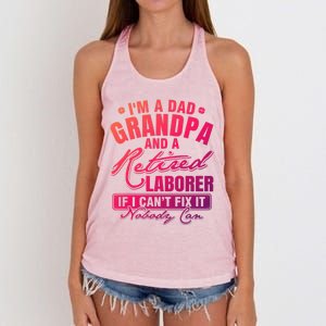 Dad Grandpa And A Retired Laborer Funny Xmas/Fathers Day Gift Women's Knotted Racerback Tank