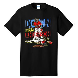 Down Goes Anderson Funny Baseball Tall T-Shirt