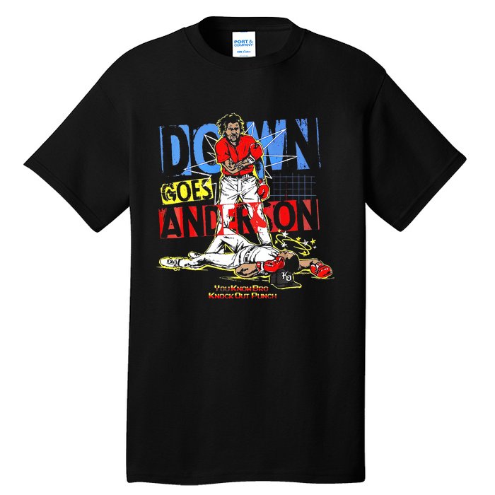 Down Goes Anderson Funny Baseball Tall T-Shirt