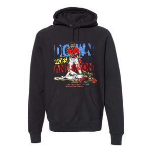 Down Goes Anderson Funny Baseball Premium Hoodie