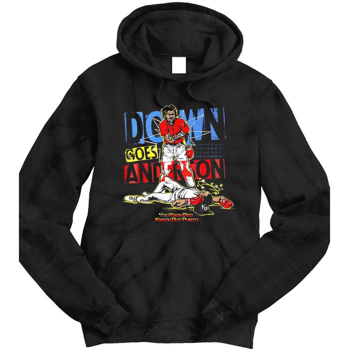 Down Goes Anderson Funny Baseball Tie Dye Hoodie