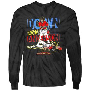 Down Goes Anderson Funny Baseball Tie-Dye Long Sleeve Shirt