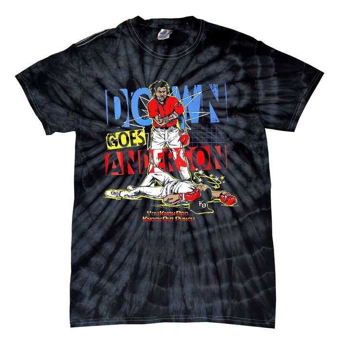 Down Goes Anderson Funny Baseball Tie-Dye T-Shirt