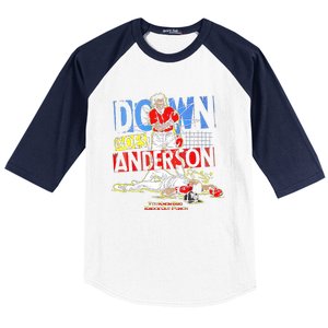 Down Goes Anderson Funny Baseball Baseball Sleeve Shirt