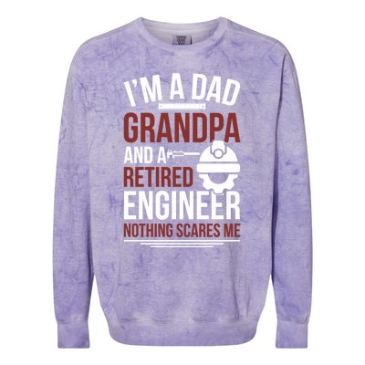 Dad Grandpa And Retired Engineer Retiret Gift Colorblast Crewneck Sweatshirt