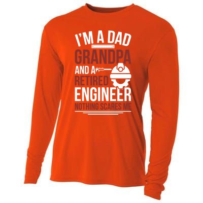 Dad Grandpa And Retired Engineer Retiret Gift Cooling Performance Long Sleeve Crew