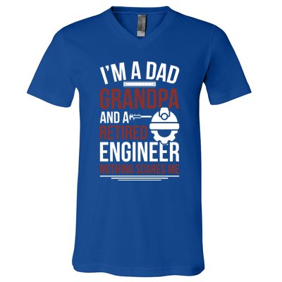 Dad Grandpa And Retired Engineer Retiret Gift V-Neck T-Shirt