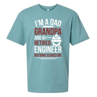 Dad Grandpa And Retired Engineer Retiret Gift Sueded Cloud Jersey T-Shirt