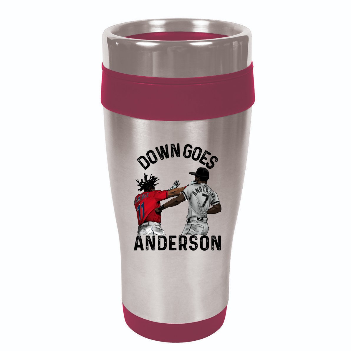Down Goes Anderson 7 Panel Mesh Trucker Snapback Hat