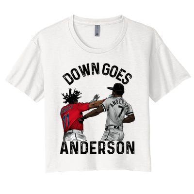Down Goes Anderson Women's Crop Top Tee