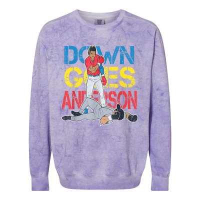 Down Goes Anderson Colorblast Crewneck Sweatshirt