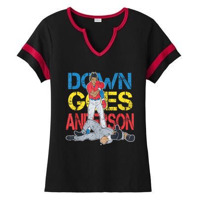 Down Goes Anderson Ladies Halftime Notch Neck Tee