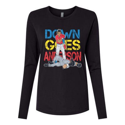 Down Goes Anderson Womens Cotton Relaxed Long Sleeve T-Shirt