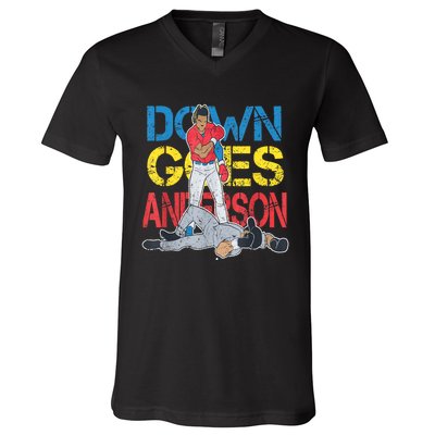 Down Goes Anderson V-Neck T-Shirt