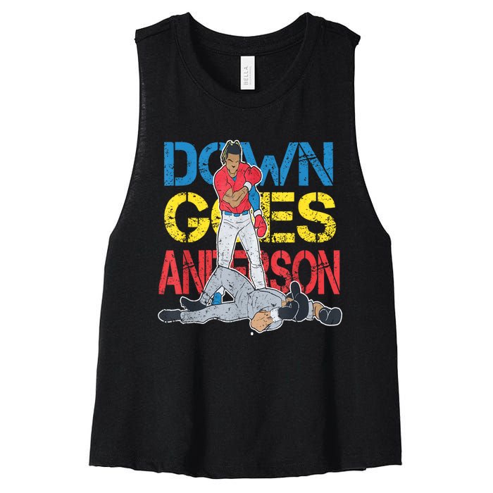 Down Goes Anderson Women's Racerback Cropped Tank