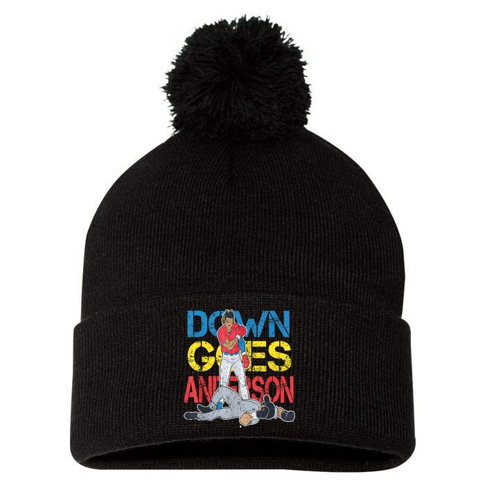 Down Goes Anderson Pom Pom 12in Knit Beanie