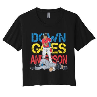 Down Goes Anderson Women's Crop Top Tee