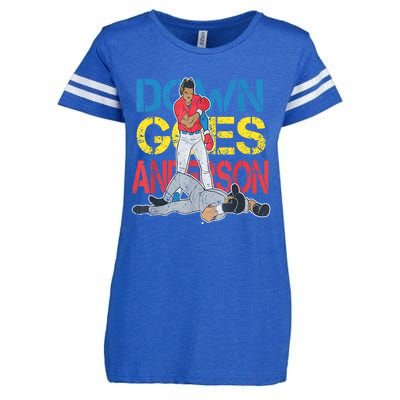 Down Goes Anderson Enza Ladies Jersey Football T-Shirt