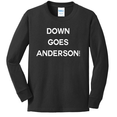 Down Goes Anderson Kids Long Sleeve Shirt