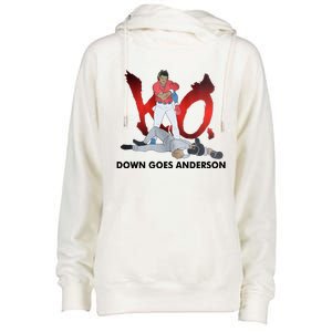 Down Goes Anderson Funny Baseball Meme Womens Funnel Neck Pullover Hood