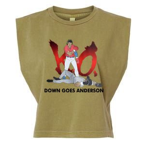 Down Goes Anderson Funny Baseball Meme Garment-Dyed Women's Muscle Tee