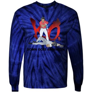 Down Goes Anderson Funny Baseball Meme Tie-Dye Long Sleeve Shirt