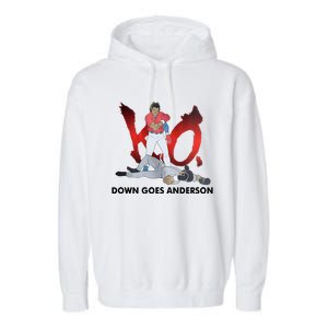 Down Goes Anderson Funny Baseball Meme Garment-Dyed Fleece Hoodie