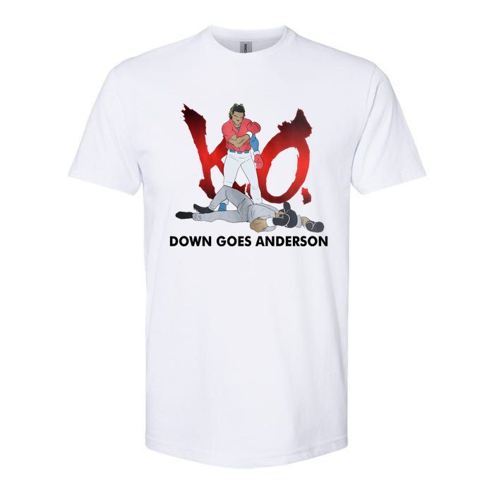 Down Goes Anderson Funny Baseball Meme Softstyle CVC T-Shirt