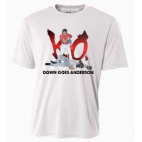 Down Goes Anderson Funny Baseball Meme Cooling Performance Crew T-Shirt