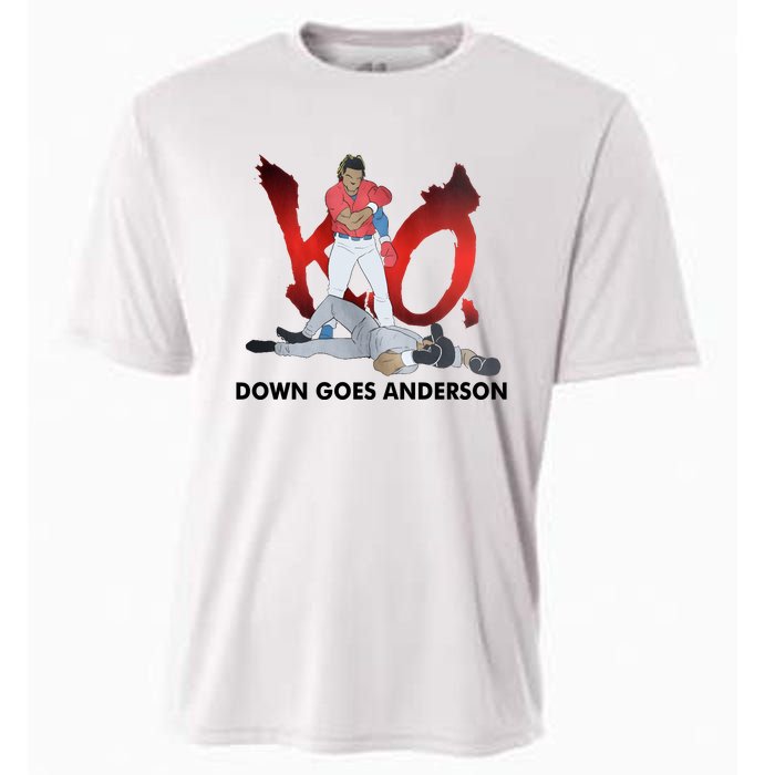 Down Goes Anderson Funny Baseball Meme Cooling Performance Crew T-Shirt